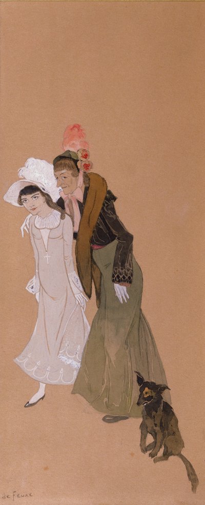 Mme Alvarez with Her Granddaughter, Gigi, 1943 by Georges de Feure